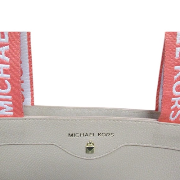 Michael Kors Light Pink/Gold Faux Suede 1 Pocket Tote Bag Purse - Picture 3 of 5